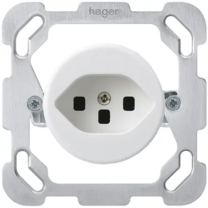 Inserto per presa tipo 23 INC basico BM con placca di fissaggio bianco 