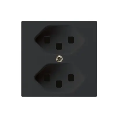 Steckdose kallysto 2×T23 schwarz mit Steckklemmen 