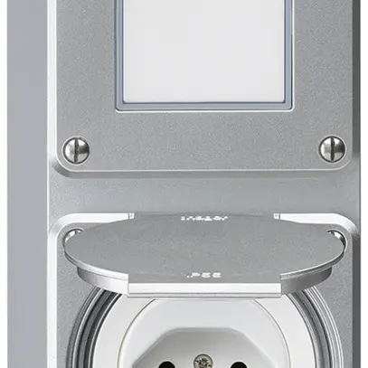 Combinaison AP Hager robusto I-I verticale 3/1L+type 13, aluminium 