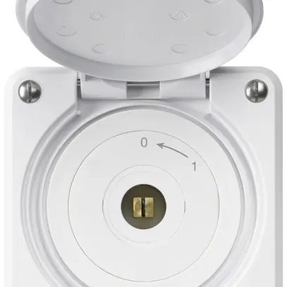 Contatto rotativo chiave quadrata INC robusto IP55 bianco con coperchio 2P 