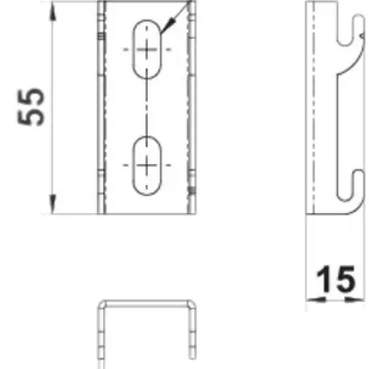 Profilo d'aggancio Bettermann 55mm acciaio inoss. 
