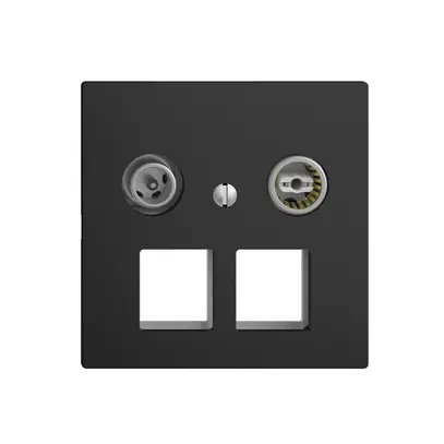 Prise multimédia 11dB Edue F, prise terminale/d.passage, p.2×RJ45 Keystone no 