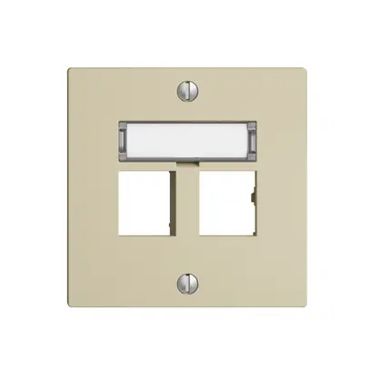 Kit montaggio EDIZIOdue uscita dritta, per 2×RJ45 freenet, vanille 
