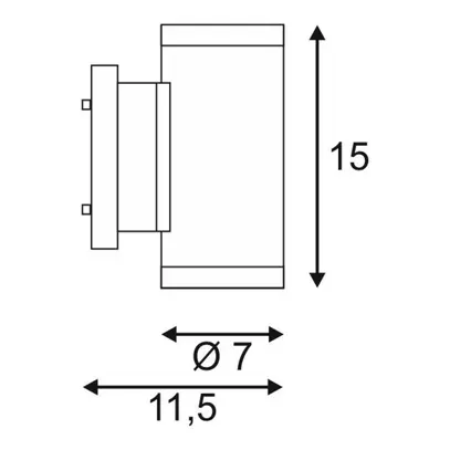 Wandleuchte SLV NEW MYRA UP/DOWN, 2×GU10 50W IP55 silbergrau 