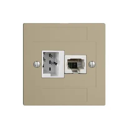 Boîte de raccordement ENC 1×TT,1×RJ45/u 4P EDIZIOdue ITplus ITM sand 