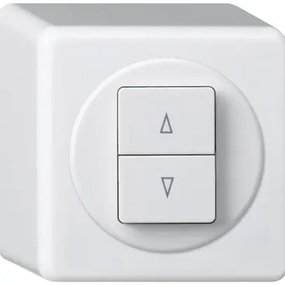 AP-Storenschalter basico weiss mit 2 Funktionstasten Steckklemme 