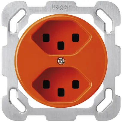 Inserto per presa INC basico 2×tipo 23 arancione con morsetti innest. 