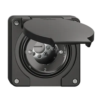 NUP-Drehschalter NEVO, 1/1 L, ohne Zylinder, KS, 0-1-1+2-2, schwarz 