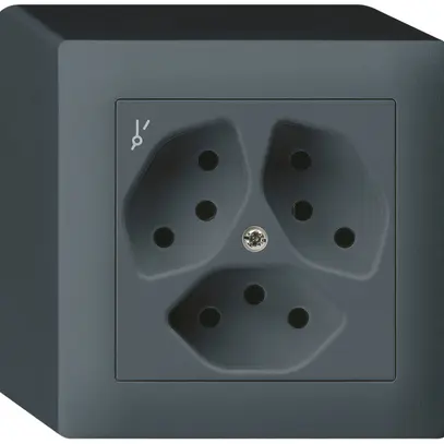 AP-Steckdose kallysto 3×T13/1S anthrazit 