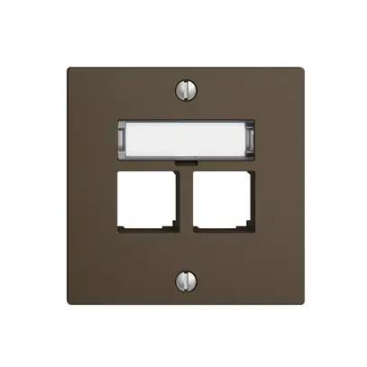 Kit de montage S-One EDIZIOdue F pour 2×RJ45 droite, coffee 