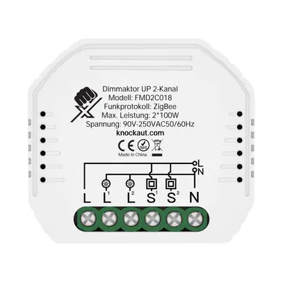 Variateur encastré 2 canaux KnockautX, par BRELAG 