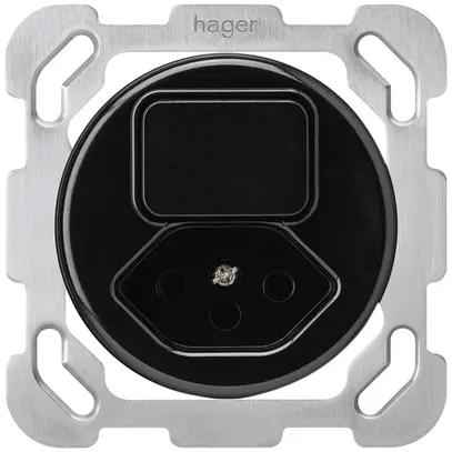 Inserto per combinazione INC I basico 6+tipo 13 nero con placca di fissaggio 