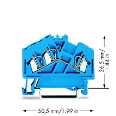 Morsetto di passaggio cablaggio front. WAGO 2.5mm² blu 