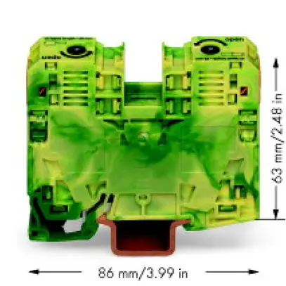 Borne de passage WAGO 2L 35mm² vert/jaune 