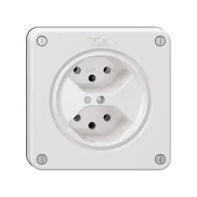 Prise NEVO, 2×T13, a.LED, blanc 