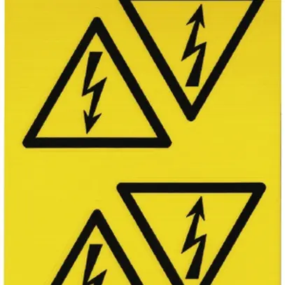 Etikette Weidmüller selbstklebend 25×25mm Symbol: Blitz im Dreieck Gewebe gelb 