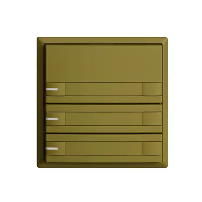 Pulsante KNX RGB EDUE, 250mW, c.LED RGB, carta, 3×pulsante, com.2×tasti, ov 