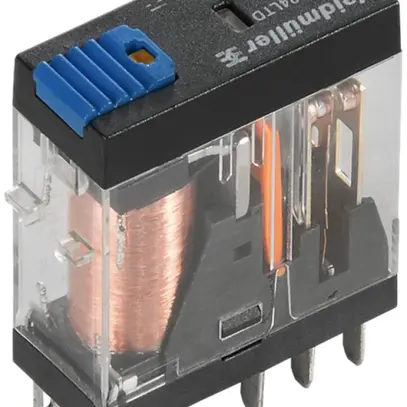 Relè WM 24VDC LED ve diodo flyback 2 contatti inv. c.tasto d.controllo 250VAC 5A 