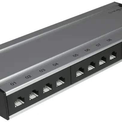 Patch box mini 12×RJ45 cat.6 UTP, gris aluminium, non blindé 