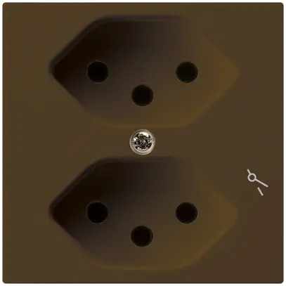 Presa kallysto 2×T13/1 marrone con protezione bambini 