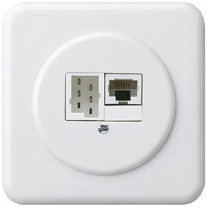 Boîte de raccordement ENC basico 1×RJ45u+1×TT83 blanc 
