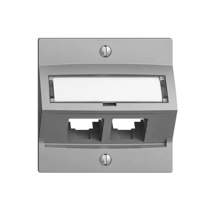 Kit di montaggio S-One EDIZIOdue F per 2×RJ45 obliquo, silver 