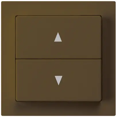 Poussoir pour stores kallysto brun avec 2 touches bornes enfichables 