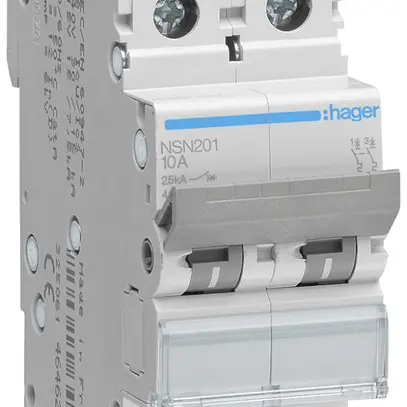 Disgiuntore Hager MCB 2P 415V tipo D 1A Icu 25kA 2UM 