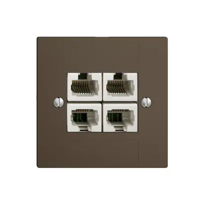 Inserto per presa di raccordo INC 4×RJ45/u 4P sep.EDIZIOdue coffee ITplus 