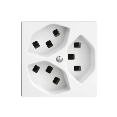 Prise EDIZIOdue 3×T23 blanc 16A, avec bornes enf. 