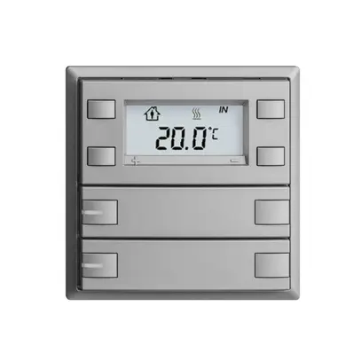 Poussoir RTH ENC KNX 2× EDIZIOdue F silver, avec LED RGB 