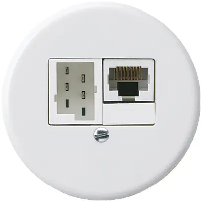 Insert pour boîte ENC basico 1×RJ45u+1×TT83 blanc 