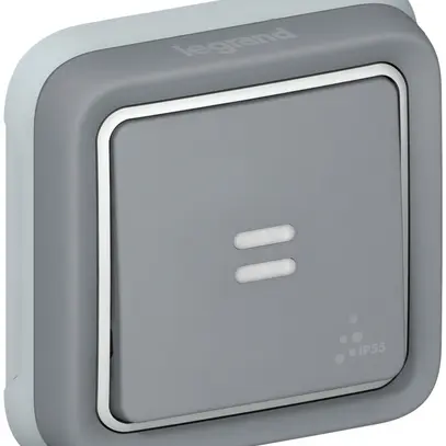 Interruttore a bilico lum. INC PLEXO 3/1L grigio controllo 