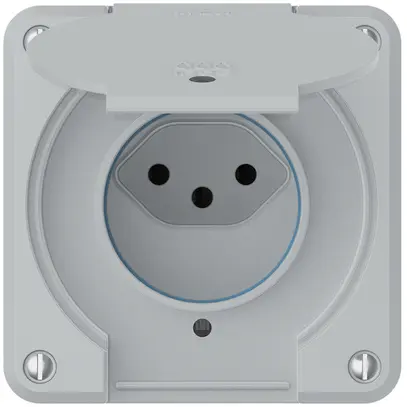 Presa robusto 1×tipo 13 luminoso IP55 grigio chiaro 