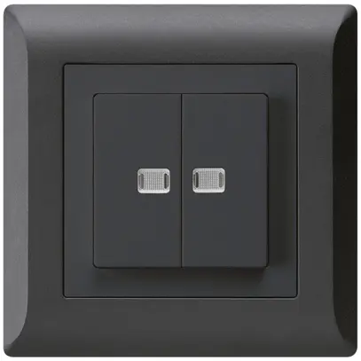 Interruttore pulsante luminoso INC kallysto.line 1/3+3/1 con 2 lenti nero 