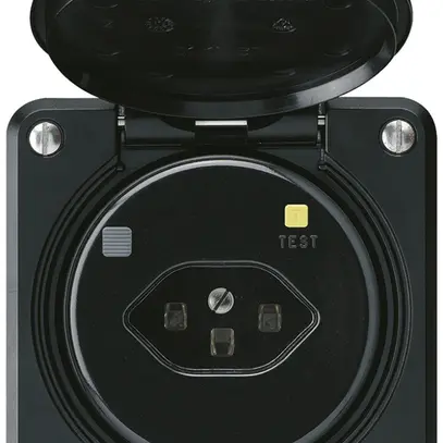 Prise FI robusto A T23 30mA noir, avec shutter 