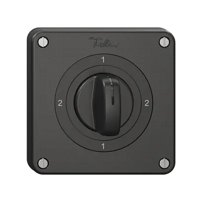 Interrupteur rotatif NEVO N.CO 3/2L, avec manette, KS, 2-1-2-1, noir 