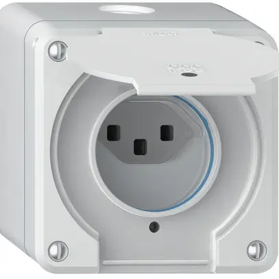 AP-Steckdose robusto 1×Typ 23 beleuchtet IP55 weiss 