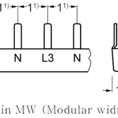 Pettine di raccordo Siemens SENTRON 5ST3 4P 3Ph perno 16mm² 210mm grigio 