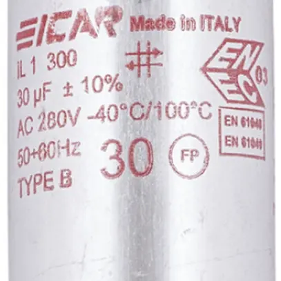 Condensateur ICAR IL 1/300 40X103MM 30µF 250V p.luminaire (parallèle) Ø40×103mm 