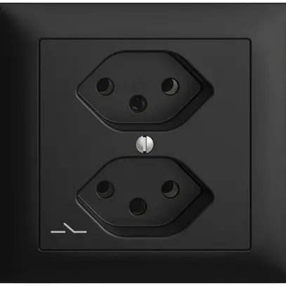 Prise INC EDIZIOdue 2×T13 noir 1×S 