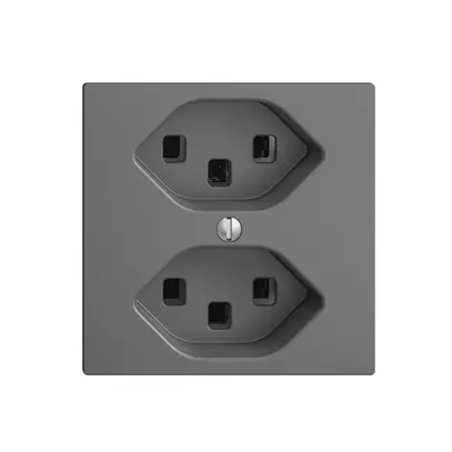 Presa EDIZIOdue 2×T23 grigio scuro 16A, con morsetti innest. 
