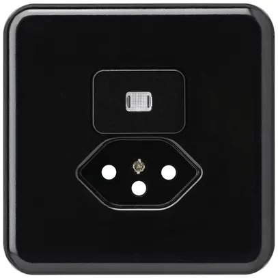 UP-Frontset basico 86×86mm schwarz mit Linse und Kinderschutz f.S3/T13 für BOMI 