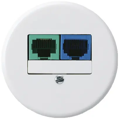 Inserto per scatola INC DSL basico 2×RJ45 bianco 