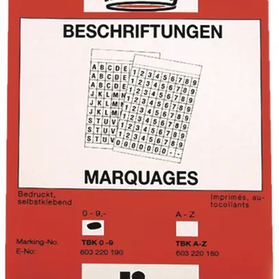 Carta di marquaggio Plica TBK 0…9 carnet à 810 pzz 