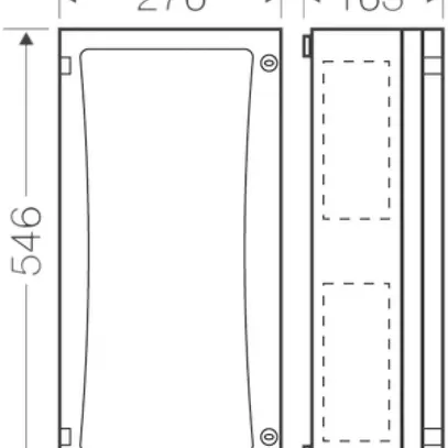 Coffret d'app.vide avec porte, fermée 546×276×186mm ENYSTAR 