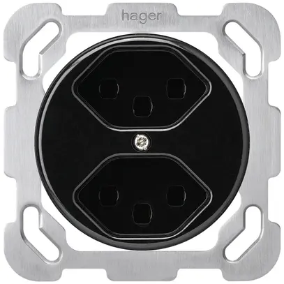 Inserto per presa INC basico 2×tipo 23 nero con morsetti innest. 