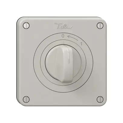 Contatto rotativo NEVO N.CO con manopola, KS, 0<-1, grigio chiaro 