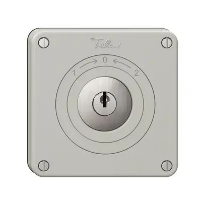 Contatto rotativo NEVO, con serratura&2 chiavi, KS, 1->0<-2, grigio chiaro 