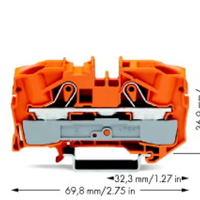 Borne de passage WAGO TopJob-S 16mm² 2L orange série 2016 